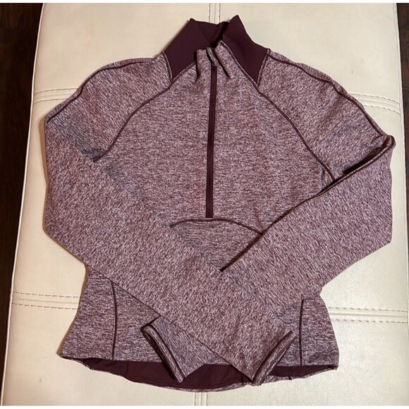 Lululemon Sweatshirt Womens 4 Heathered Garnet Always Alert Half Zip Sweatshirt - Picture 1 of 8